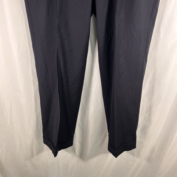 Baroni Super 150s Wool Pants Men's 40 Black Pleated Office Work Slacks - Picture 3 of 7
